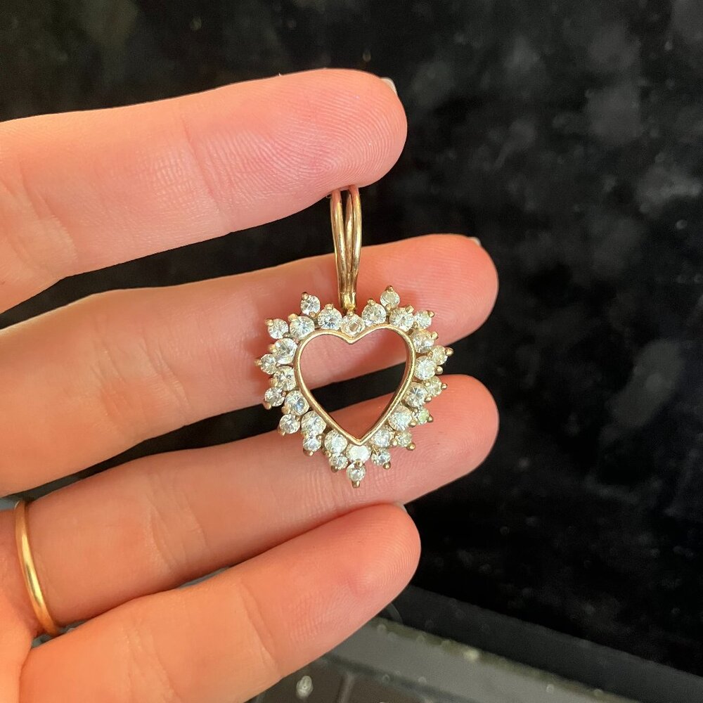 Gilded sterling silver heart pendant, wonderful Valentine's Day gift!